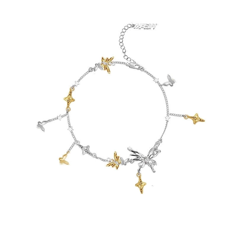 MASW Original Exquisite Style Splicing Colors Sweet Butterfly Charm Bracelet Female Girl Gift Jewelry 250110