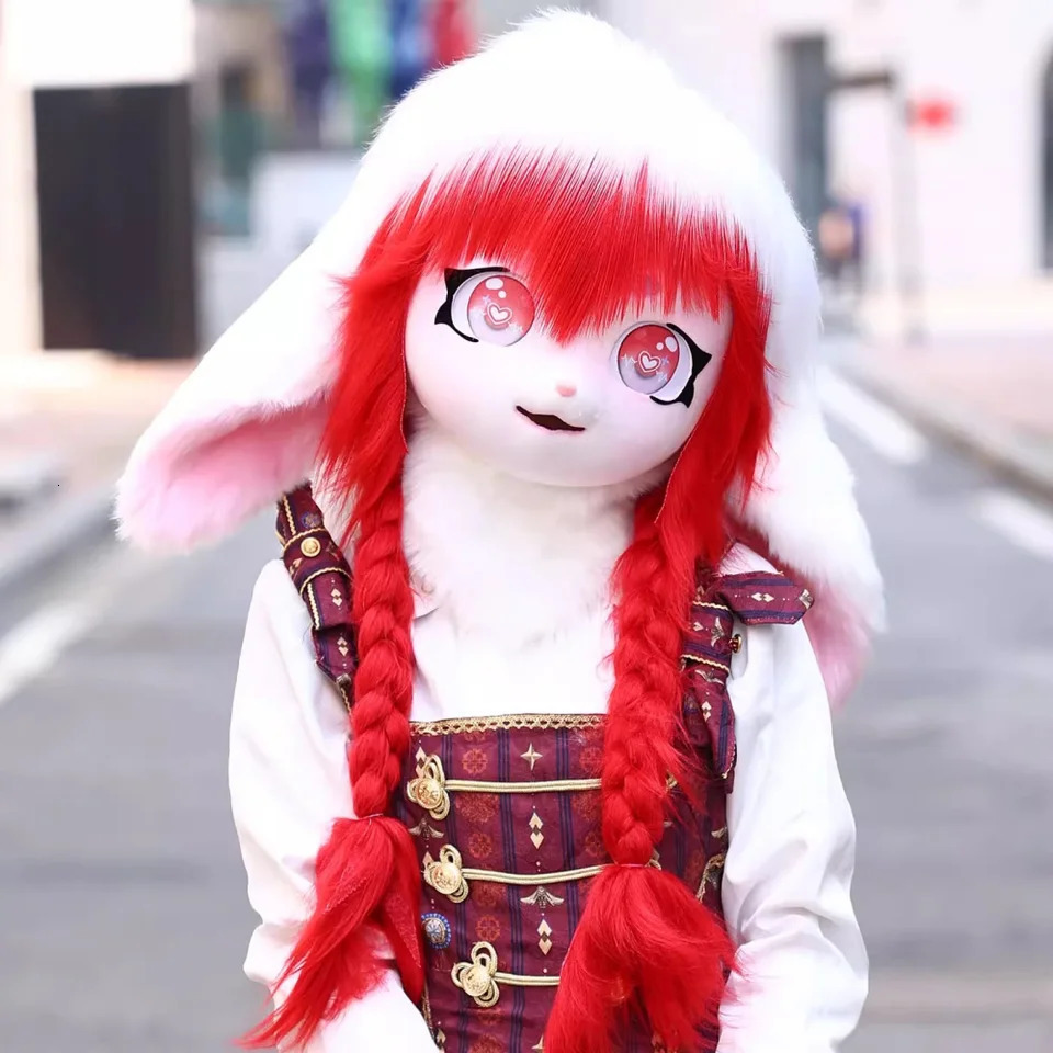Kig Fursuit Kigurumi Headset Furry Cosplay Costume Animal Loop Ear Rabbit Furry Mask Head Base Paw Comiket Cosplay Costume 250213
