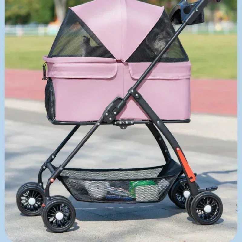 Others Dog Carrier Pet Stroller Dog Carrier Bag Backpack Pet Cart Dog Cat Teddy Special Trolley Out Small Pet Portable Lightweight Foldable Dog Car H2