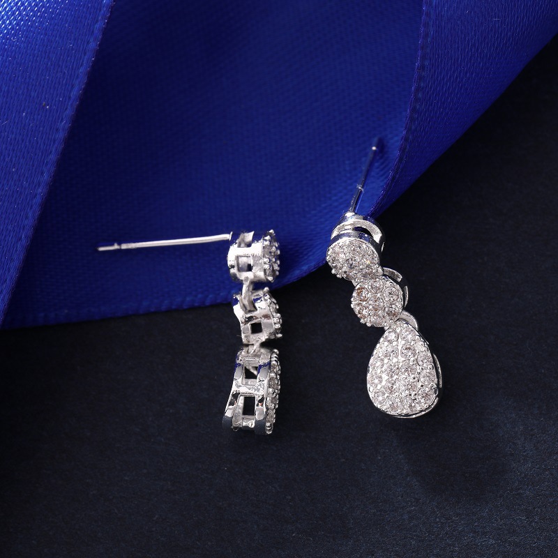 Sparkling Gorgeous Dangle Earrings Luxury Jewelry 925 Sterling Silver Pave Micro 5A Cubic Zircon CZ Diamond Water Drop Women Wedding Earring Gift