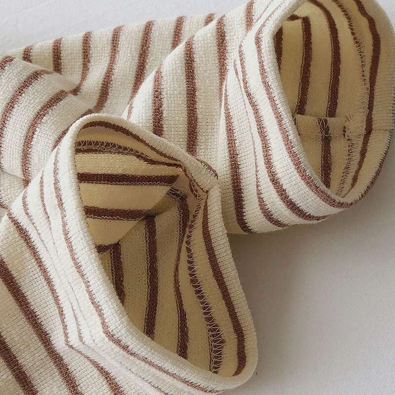 Love Embroidery Striped Sweatshirt Women Autumn Loose Fit Slimming Round Neck Long Sleeved Tops