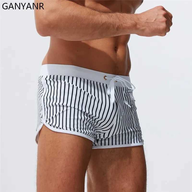 GANYANR Swimming Trunk Swimwear Mens Swimming Swimsuit Short Swimsuit Short Swimsuit W250214