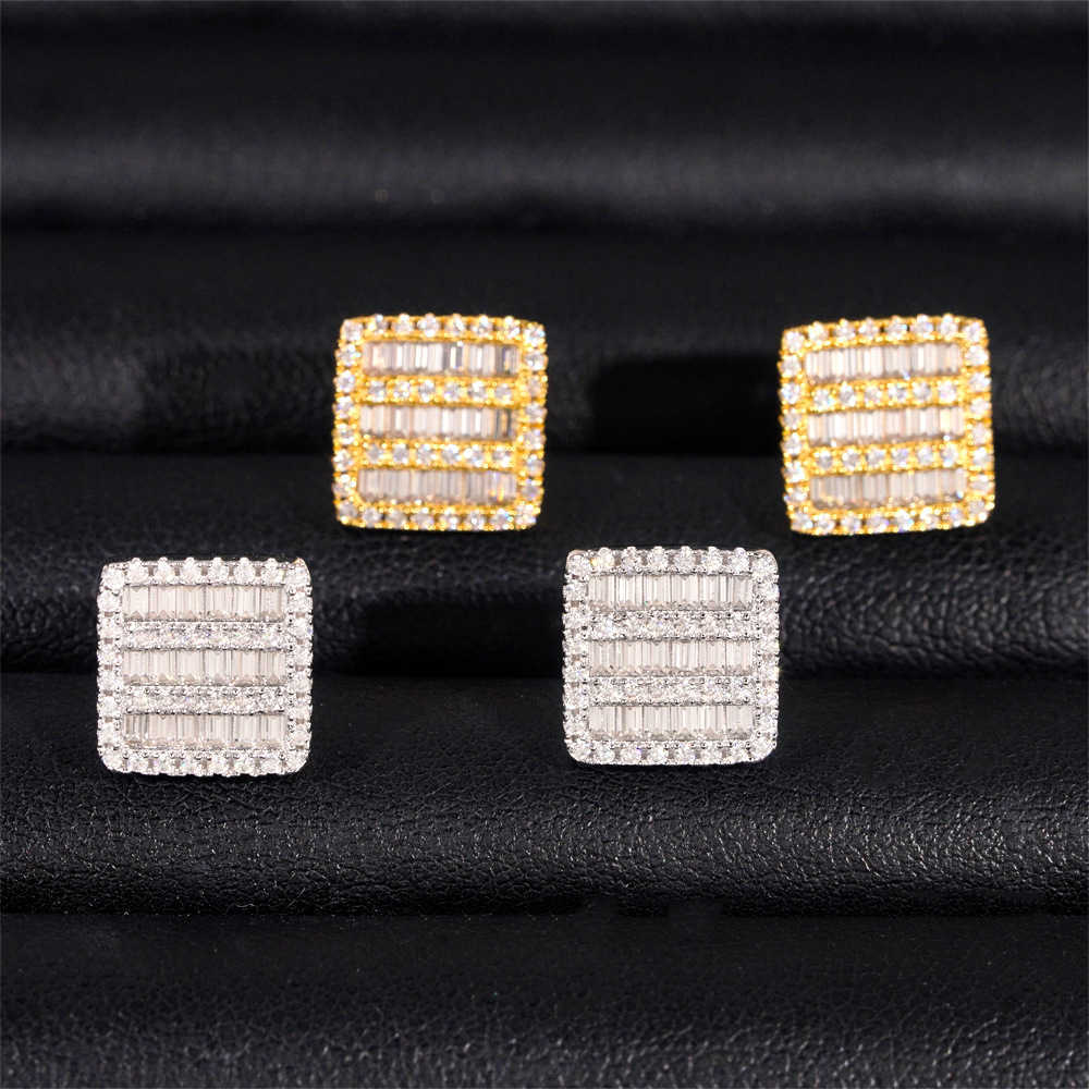 Hot selling new 925 sterling silver set with D-color VVS round Mozambique earrings mens and womens classic earrings
