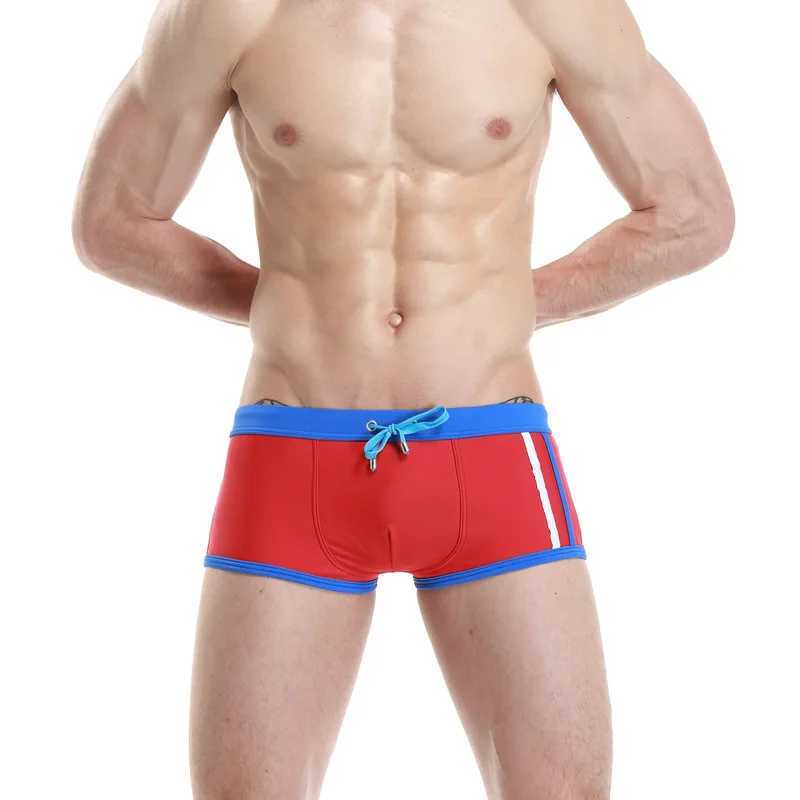 Mens low-rise boxer swimming trunks fashionable and comfortable summer adult swimming shorts W250214