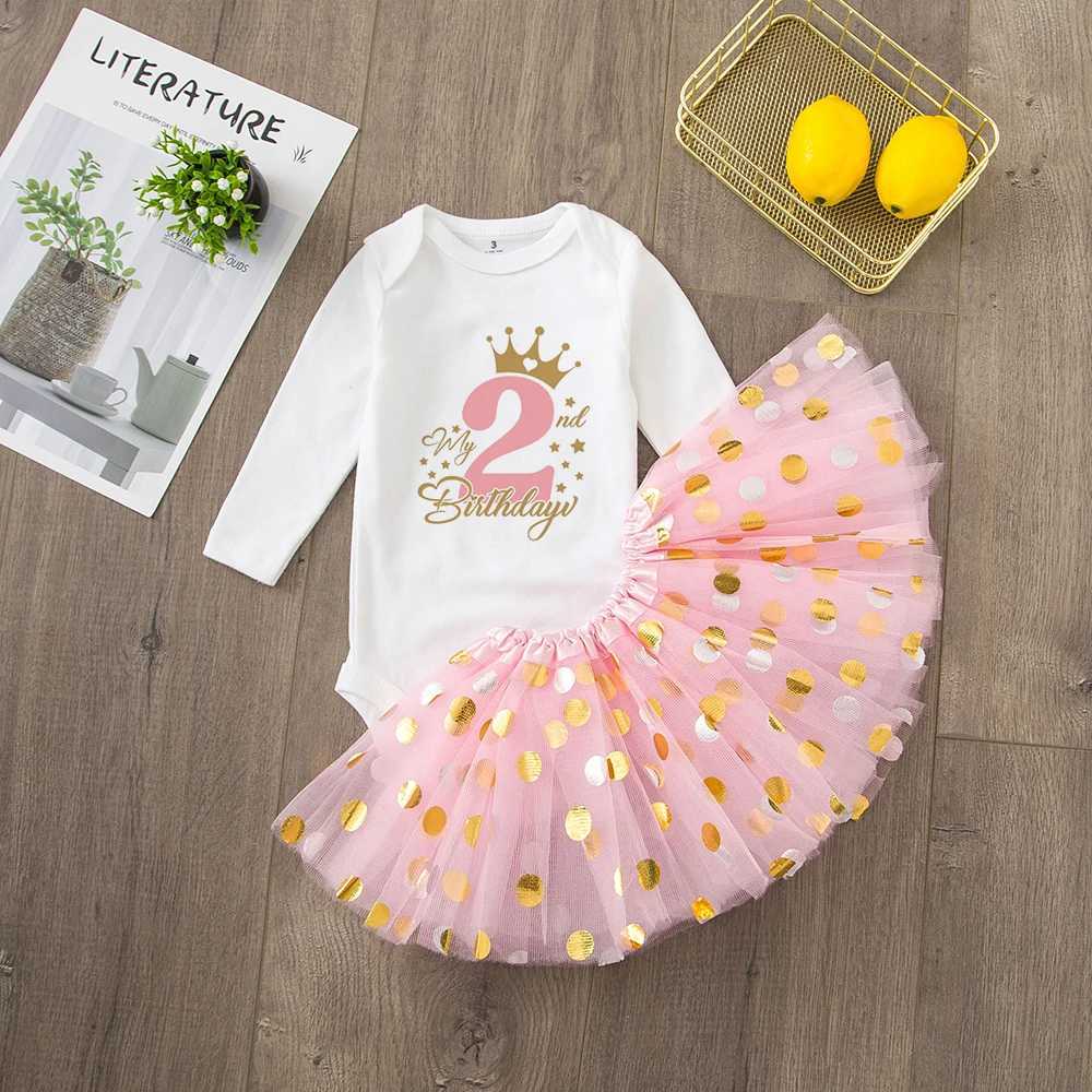 Baby Girls 1st Birthday Outfit Birthday Tutu Girls Dress Set Newborn Infant Baby Girls 1st Birthday Dress Birthday Par Cotume Z250214