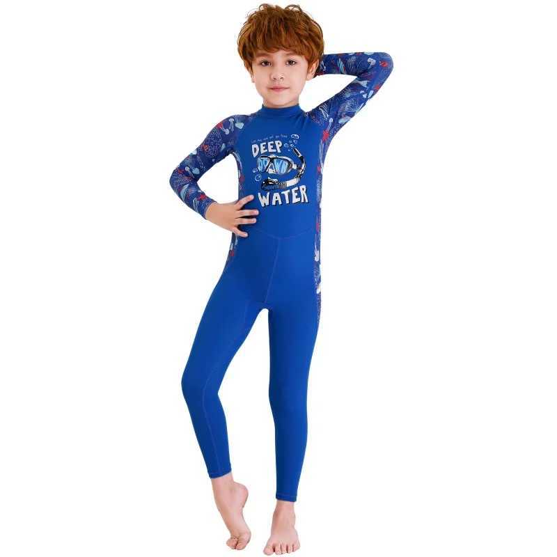 Kids Girls Boys Diving Suit Neoprenes Wetsuit Children For Keep Warm One-piece Long Sleeves UV Protection Z250214