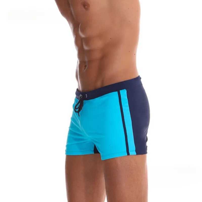 Sports Mens Boxer Shorts Plain Color Fake Beach Stitching Nylon Comfortable Fashion Lace-up Swimming Trunks Men W250214