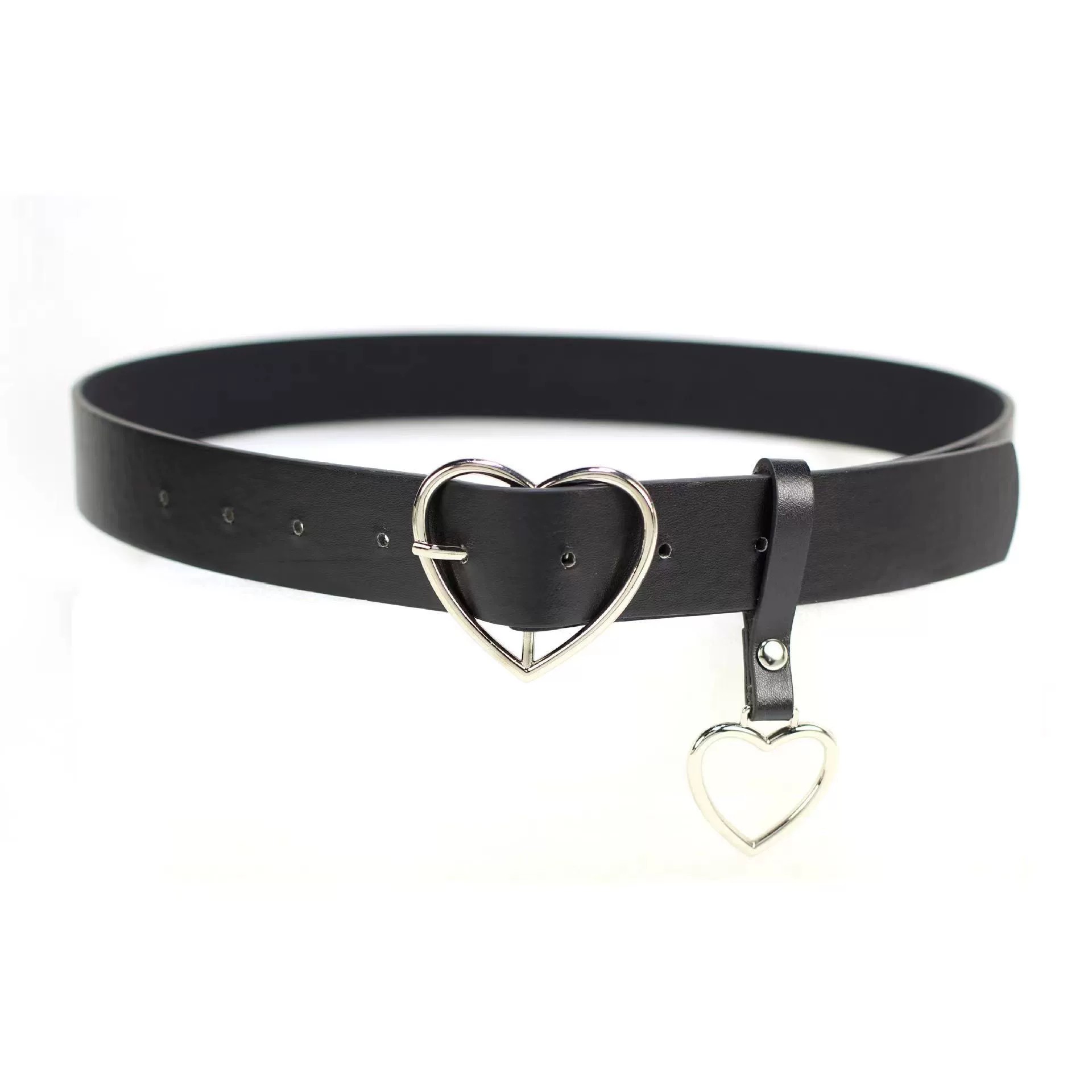 Heart pin buckle teenage girls Harajuku fashion jeans belt cute waist love belt simple versatile heart-shaped