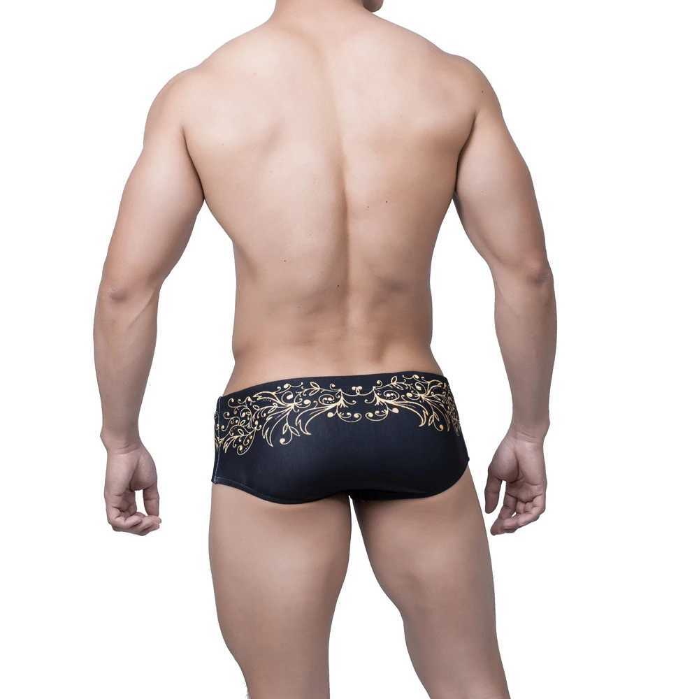 New Swimwear Floral Mens Swimming Trunks for Sunbath Low Waist Sexy Swim Shorts Mens Swimsuit Hot W250214