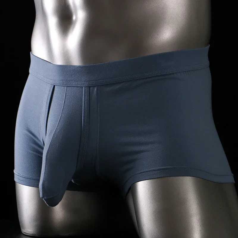 Men Boxer Underwear Large Pouch Bag Comfortable Underpants Breathable Seamless Soft Male PantiesT250210