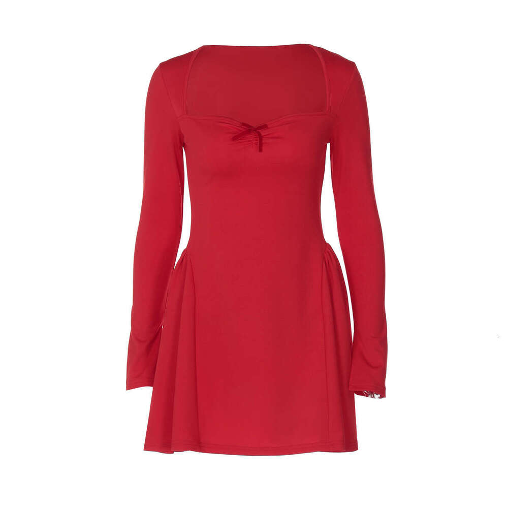 European and American hot selg women's autumn strapless sexy long sleeved slimming princess dress wholesale 2025 temperament versatile new trendy