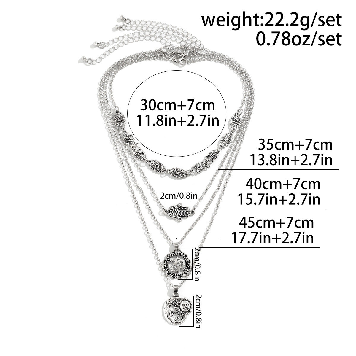designer Woman Sun Pendant Set Bohemian Leaves Multi layered Ethnic Elephant Necklace
