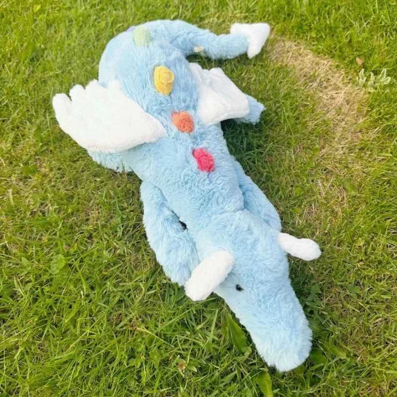 60cm Cartoon Hot Flying Dragon Plush Toy With Wings Rainbow Long Dragon Plush Toy Pillow Gifts For Boy And Girl Room DecorationT250214