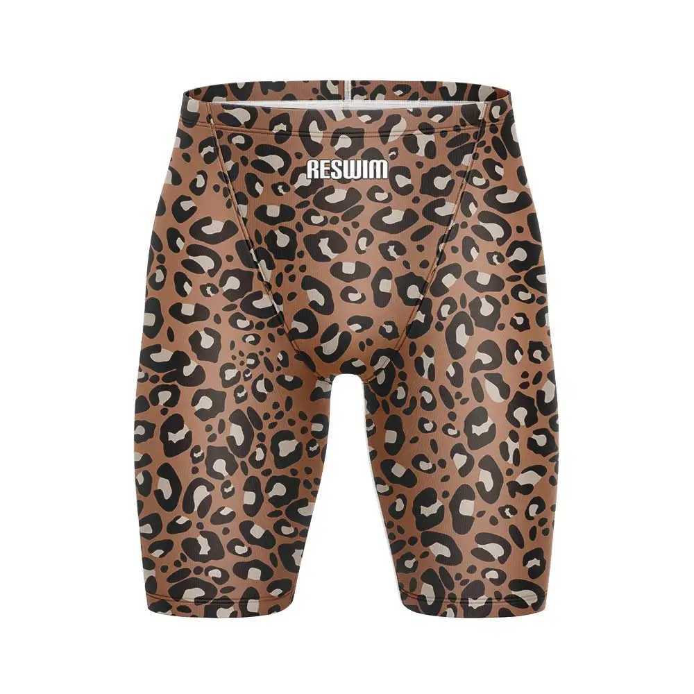 Summer Mens Printing Swim Jammer Shorts Athletic Training Swimsuit Beach Swimming Trunks Swimwear Lycra Tights Surfing Shorts W250214