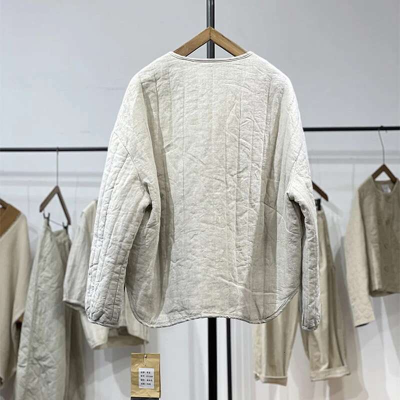 Retro Quilted Jacket Women's Loose Cotton en Clothing 2024 Spring Autumn And Winter Casual Coat