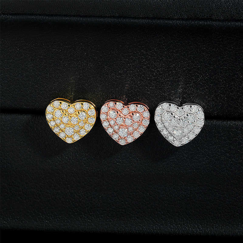 Wuzhou Mosangshi Earnail s925 Silver Personalized Heart shaped Earnail Hip Hop Earaccessory