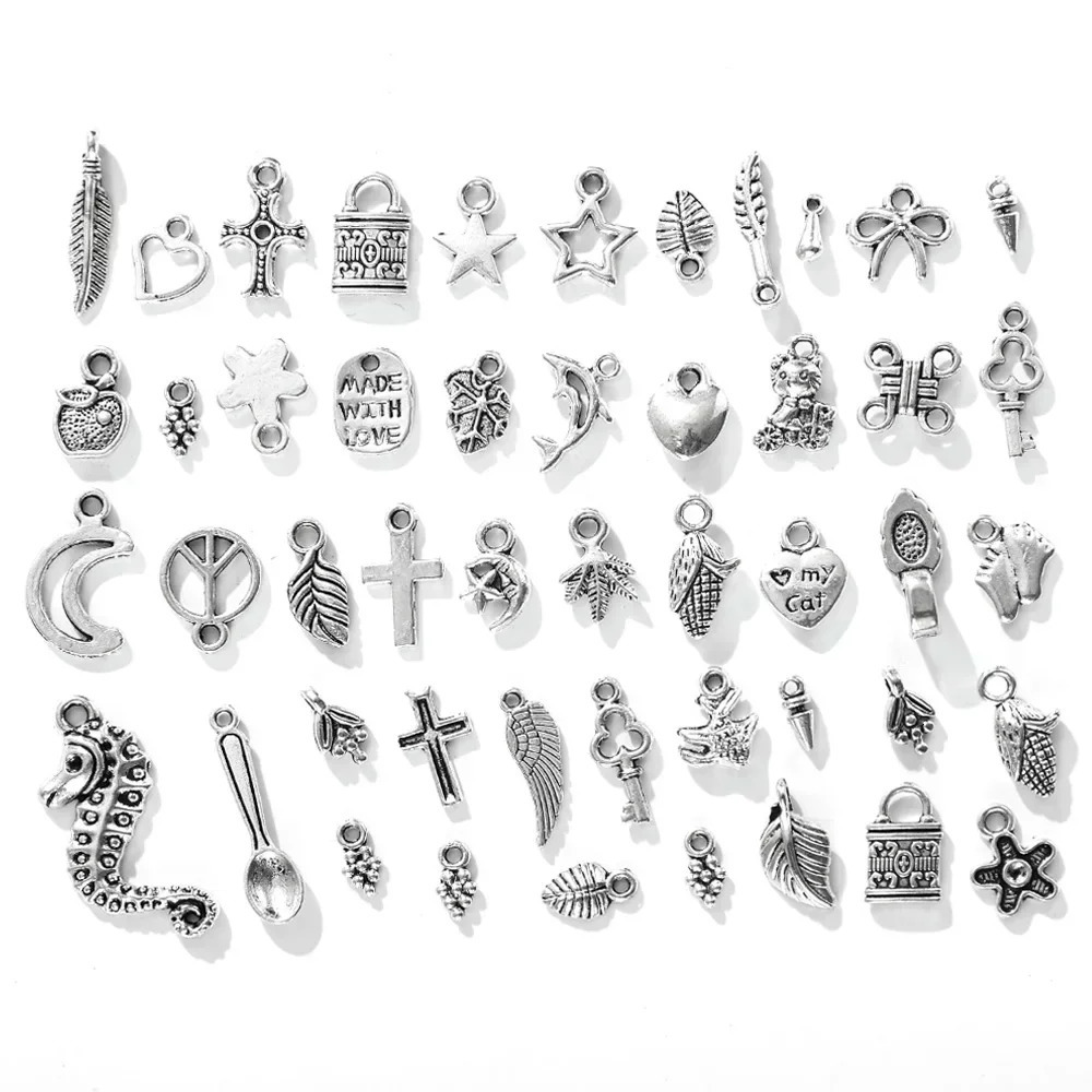 100/300pcs Tibetan Silver Mixed Pendant Animals Charms Beads for Jewelry Making Bracelet Earrings Necklace DIY Craft Art Charms 250214
