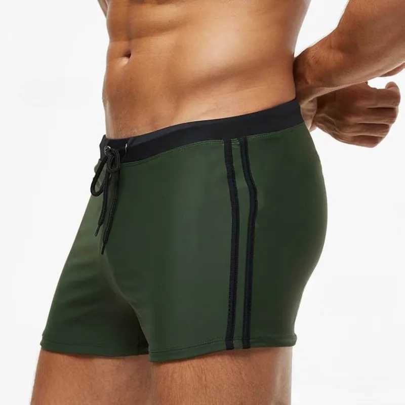 Sports Mens Boxer Shorts Plain Color Fake Beach Stitching Nylon Comfortable Fashion Lace-up Swimming Trunks Men W250214
