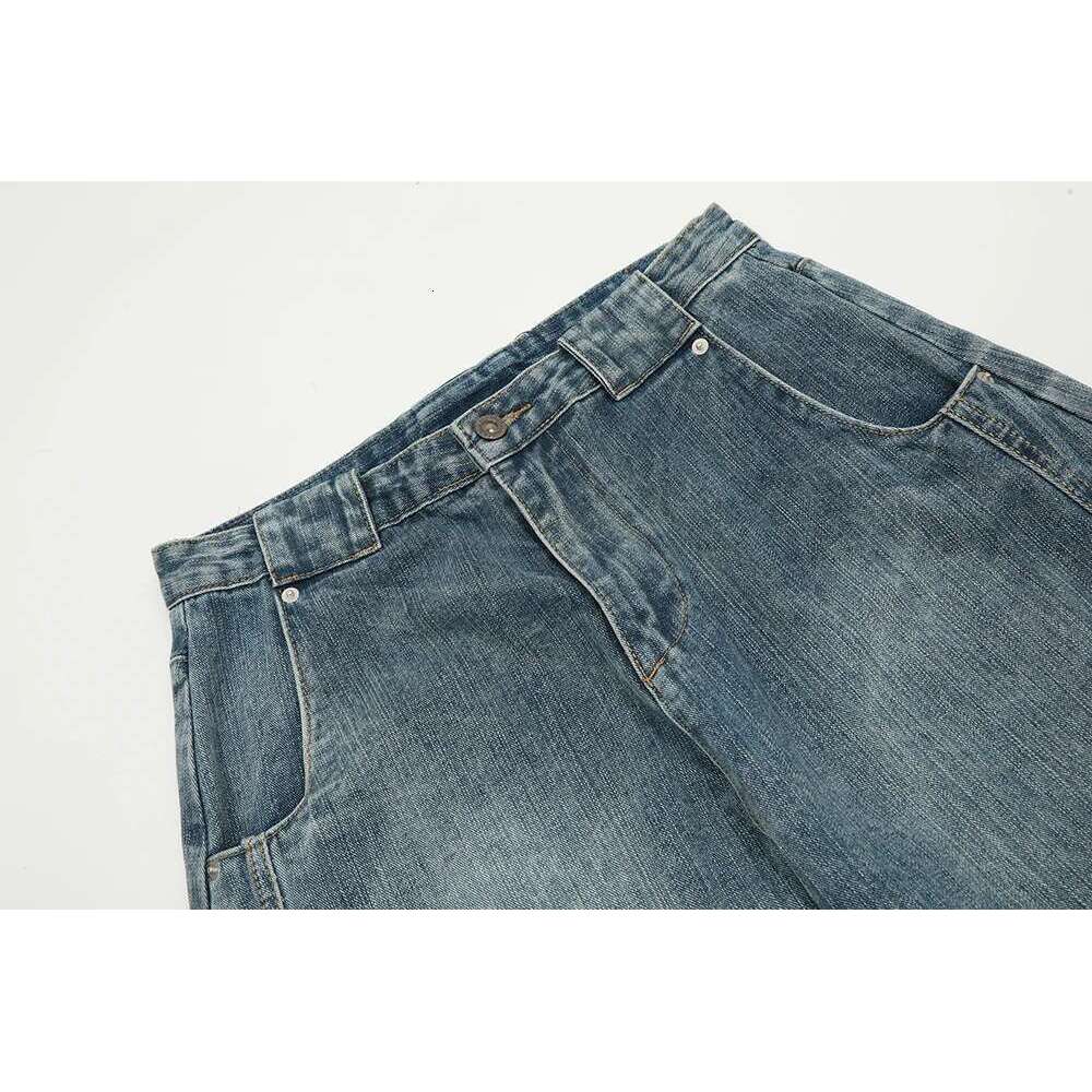 Hip Hop Washed Vintaged Blue Baggy Jeans For Men And Women Straight Casual Loose Denim Trousers Oversized Cargo Pants