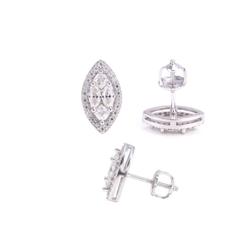 Diamond hair high-end earrings hot selling hip-hop 925 silver moissanite mens and womens trendy HipHop earring accessories