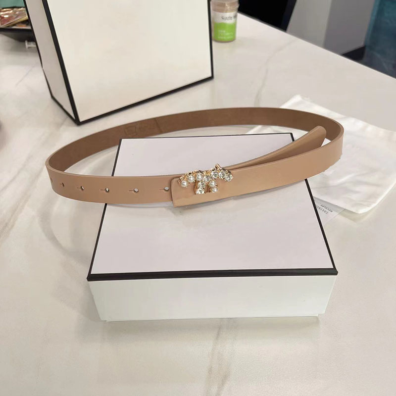 luxury Designer belt women Pearl Diamond Genuine leather material classic buckle casual width 2.5cm size fashion gift