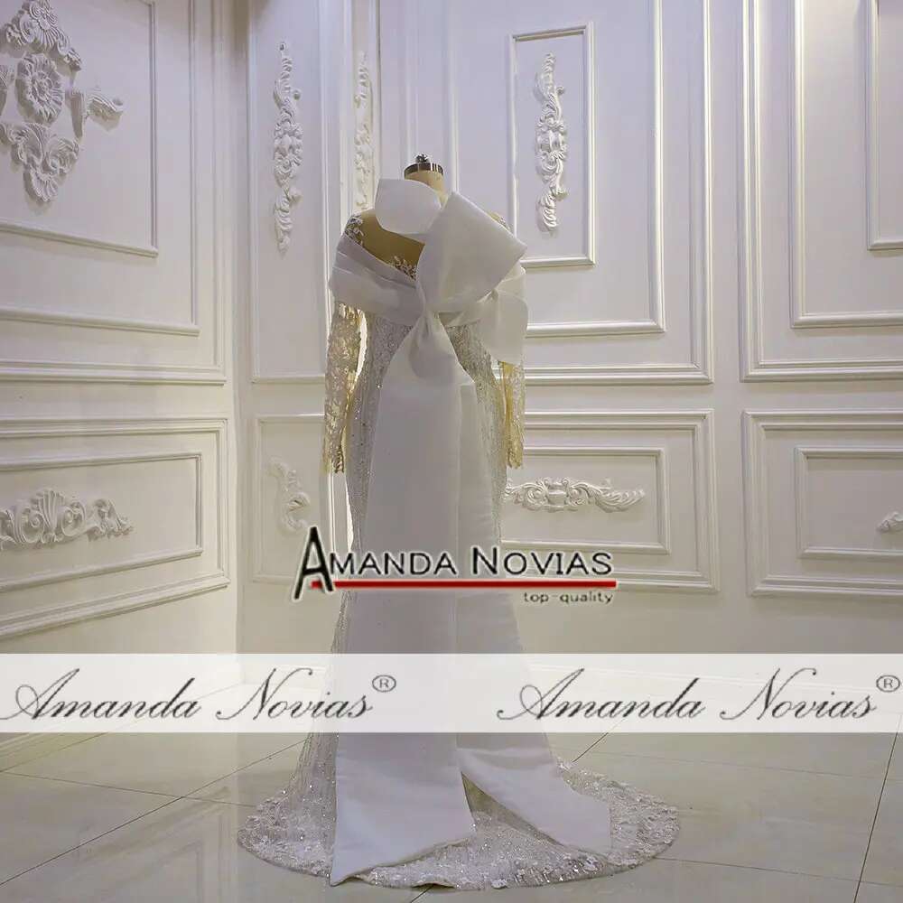 Mermaid sequin dress elegant full lace long sleeves 2 in 1 AM1422