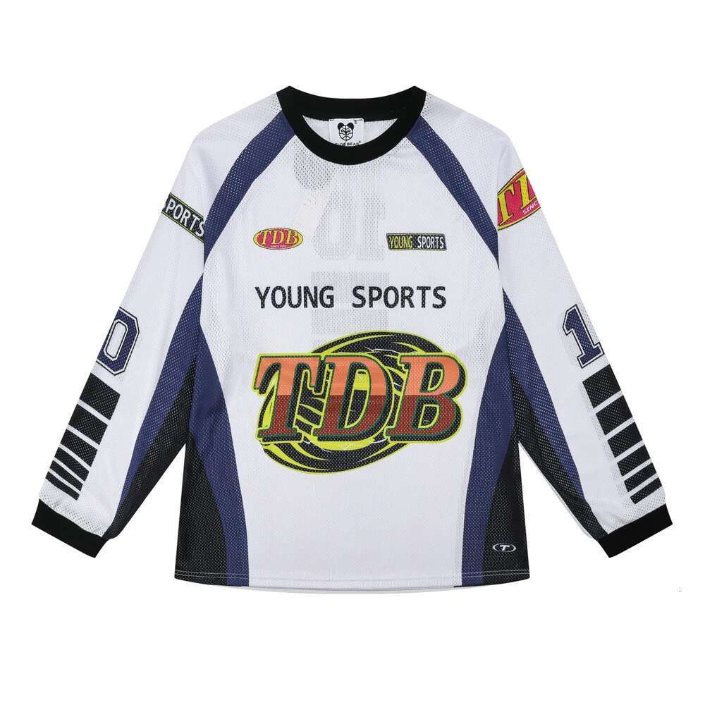 Contrast Color Sports Baseball Tshirts For Men And Women Pullover Breathable Mesh Long Sleeve Tees Oversized Loose Fall T-Shirt