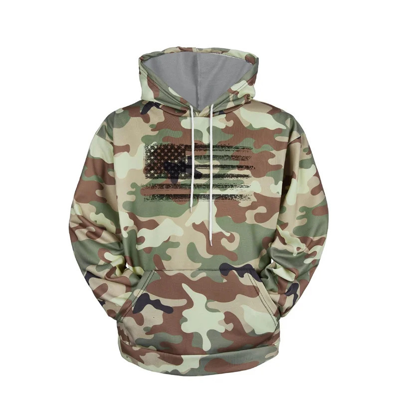 American Flag Camouflage Hoodie Men Clothing 3D USA Patriotic Printed in Hoodies Women Harajuku Fashion y2k Pocket Pullover 250213
