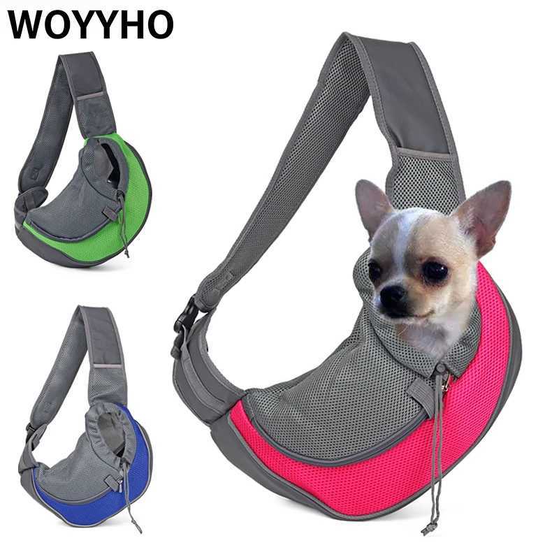 Others Dog Carrier WOYYHO Animal carriers Breathable Dog Carrying Bags Mesh Travel Shoulder Bag For Puppy Cat Small Pets Slings Backpacks H250213