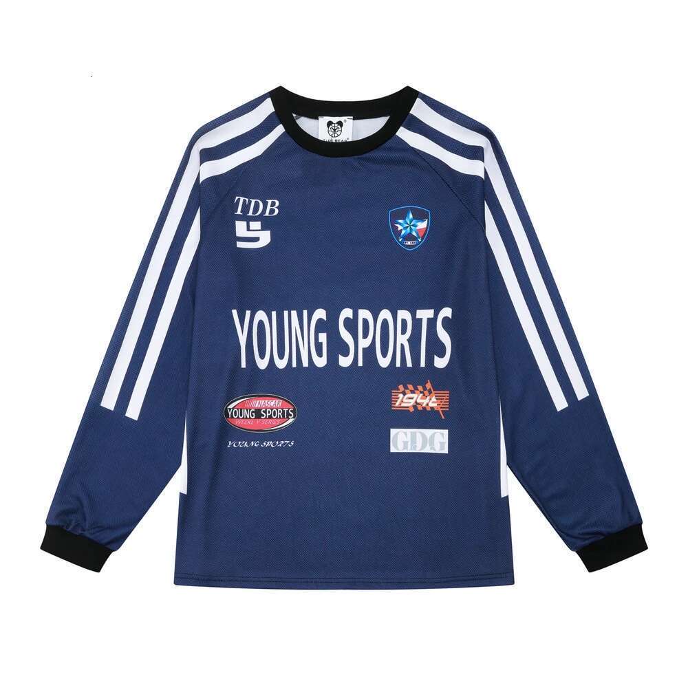 Retro Contrast Color Sports Baseball Tshirts For Men And Women Pullover Breathable Mesh Long Sleeve Tees Oversized Loose T-Shirt