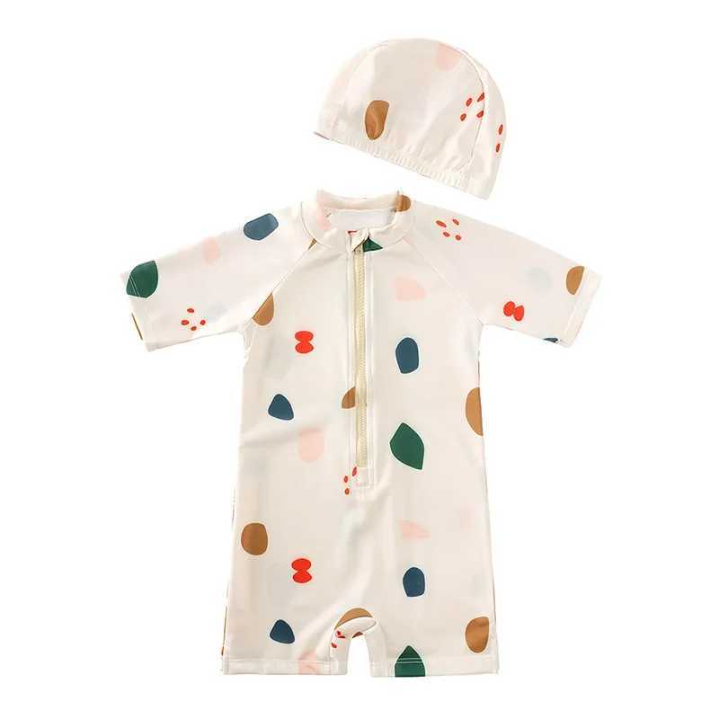Baby Boy Swimsuit One Piece Swimming Jumpsuit Bathing Suit Sunscreen Long Sleeve Quick-Dry Kids Swimwear for Girls 1-7 Years Z250214