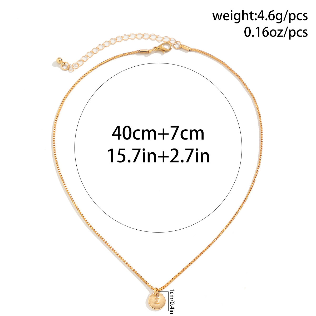 Women fashion Minimalist 26 English Letter Pendant Necklace Personalized Sculpture Small Round Card Item designer Jewelry