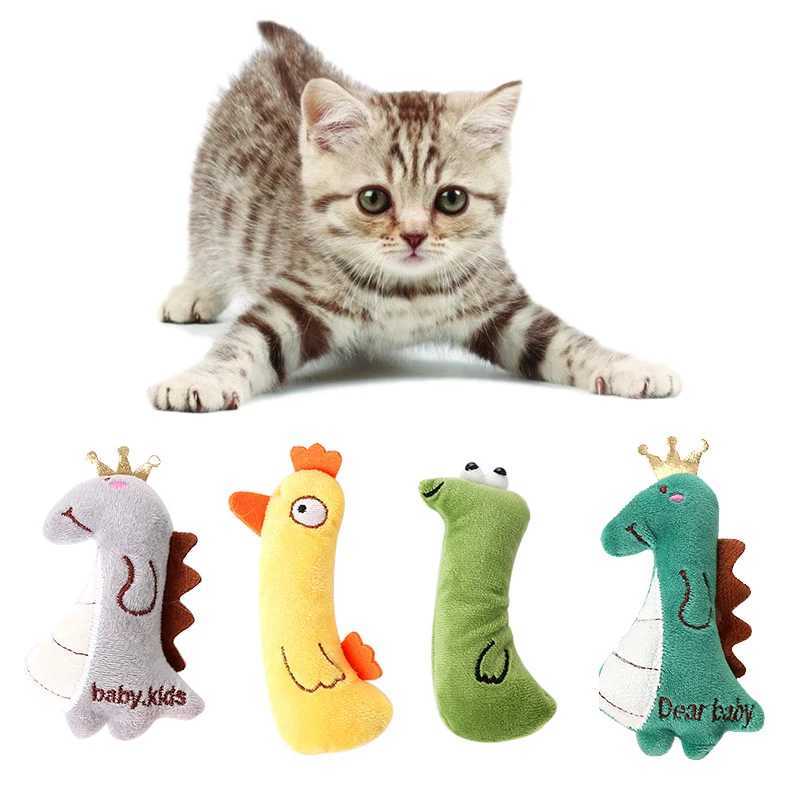 Caip Interactive Plush Stuffed Chew Toys Claw Funny Mint Soft Teeth Cleaning Toy For Cat Kitten Pet ProductsT250215