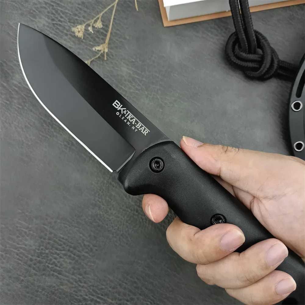 NEW KB Fixed Blade Knife BK2 Outdoor Cam Knife 8Cr13Mov Blade Nylon Fiber Hand EDC Survival Hunting Hiking Tool Gift W250214