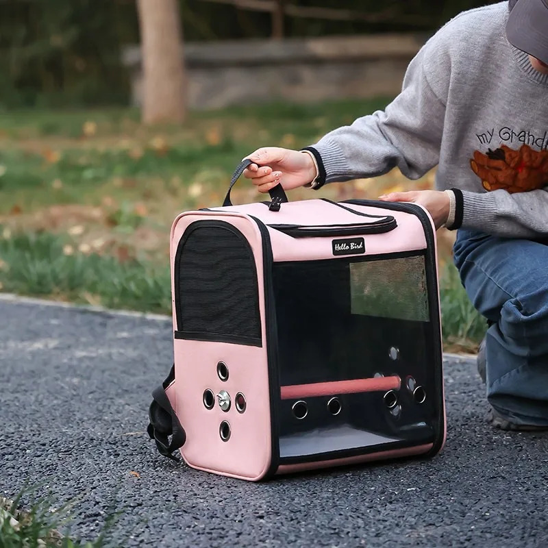 Parrot Backpack Bird Carry Cage s Bag Travel Set Pet Bird Breathable Double-shoulder Backpack Outgoing Travel Cage 250206