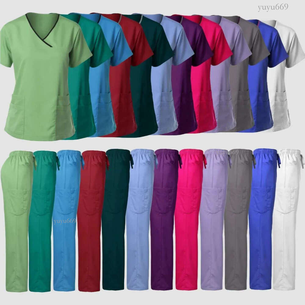 Style Uniforms Women Scrubs Sets Tops and Pants Hospital Doctors Nursing Clothes Nurses Accessories Dental Workwear 240604