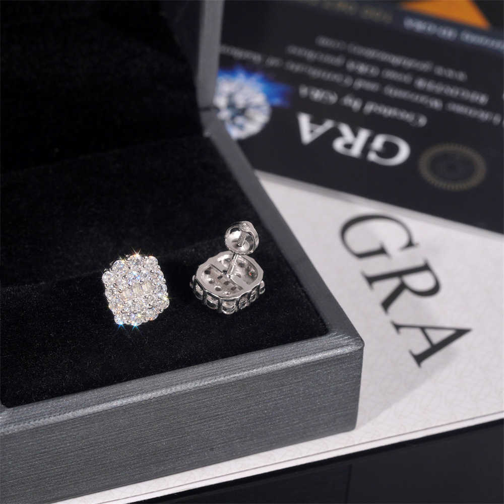 925 silver moissanite earrings for drainage fashion have passed the GRA certification test pen and are popular accessories