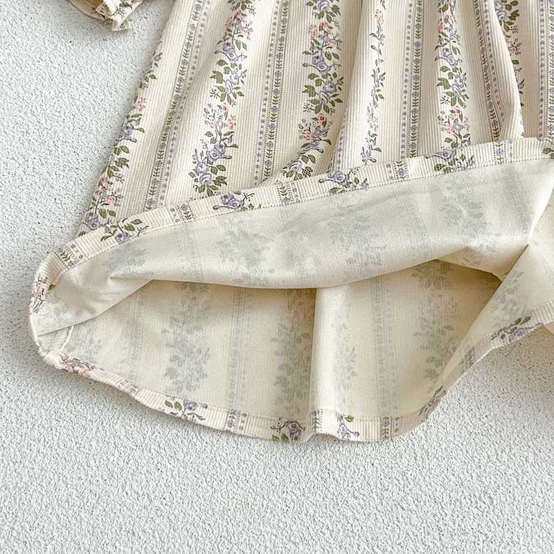 Spring Kids Baby Girls Long Sleeve Flower Printing Princess Dress Autumn New Baby Girls Sweet Dress Children Clothes Dress Z250214