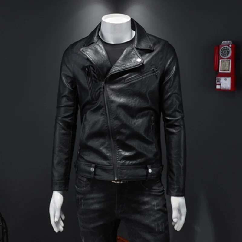 Classic Motorcycle Jackets Men Natural Cowhide Thick Moto Winter and Autumn Man Leather Jacket Waterproof