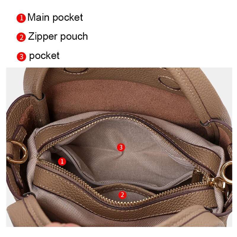 2024 New Soft Leather Mother Casual Versatile Yuao Cabbage Basket Handheld Crossbody Mini Phone Bag