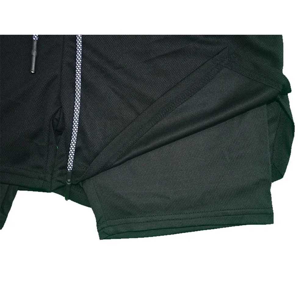2 in 1 Compression Shorts for Men Gym Workout Running Shorts with Phone Pockets Athletic Quick Dry ActivewearXJ250213