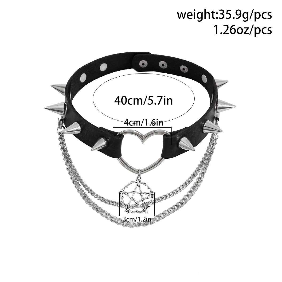 fashion Dark and niche necklaces, female rivets, punk collars, leather chocolate Halloween Woman jewelry necklaces