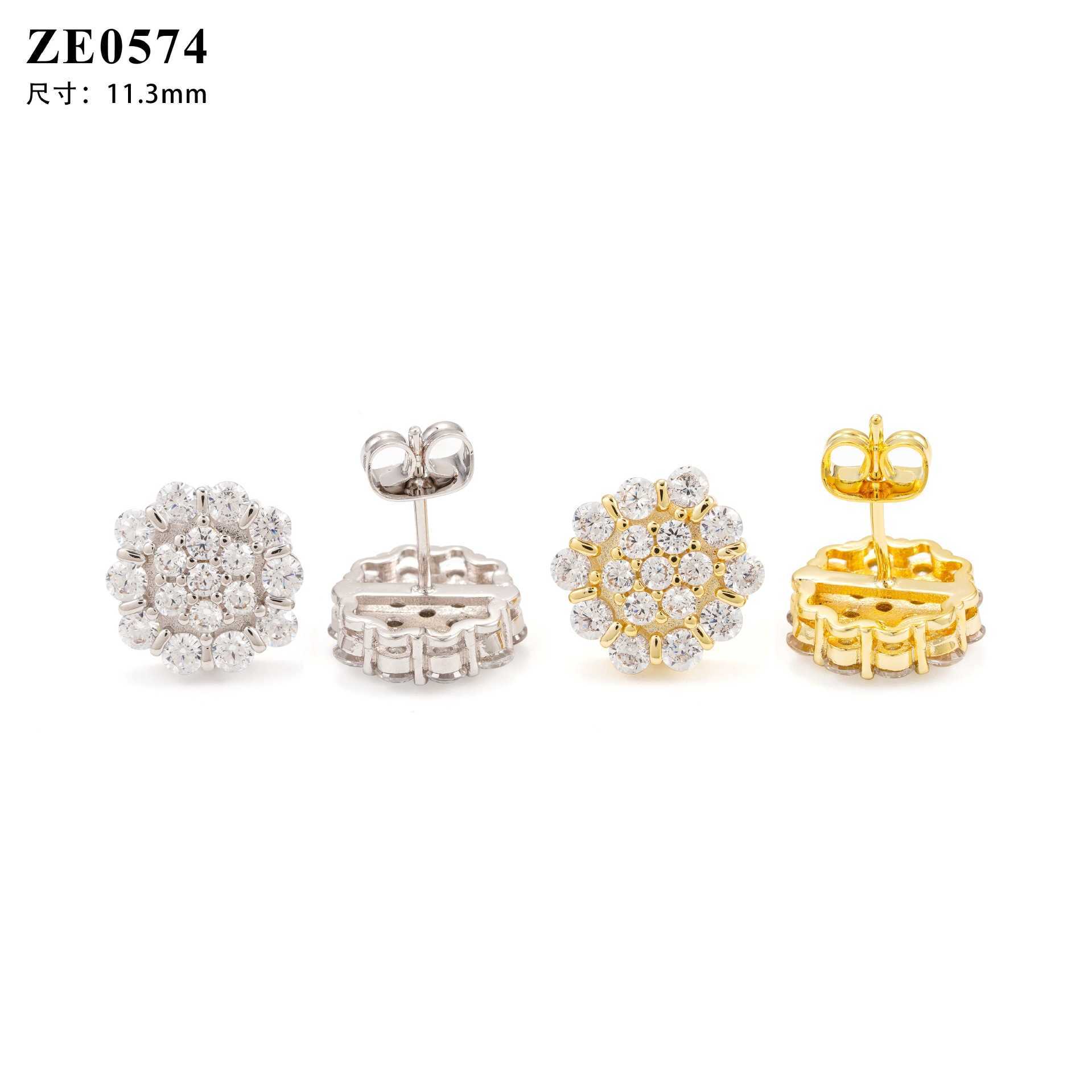 New product 925 silver D color 2.0mm moissanite flower design fashionable earrings straight exquisite jewelry