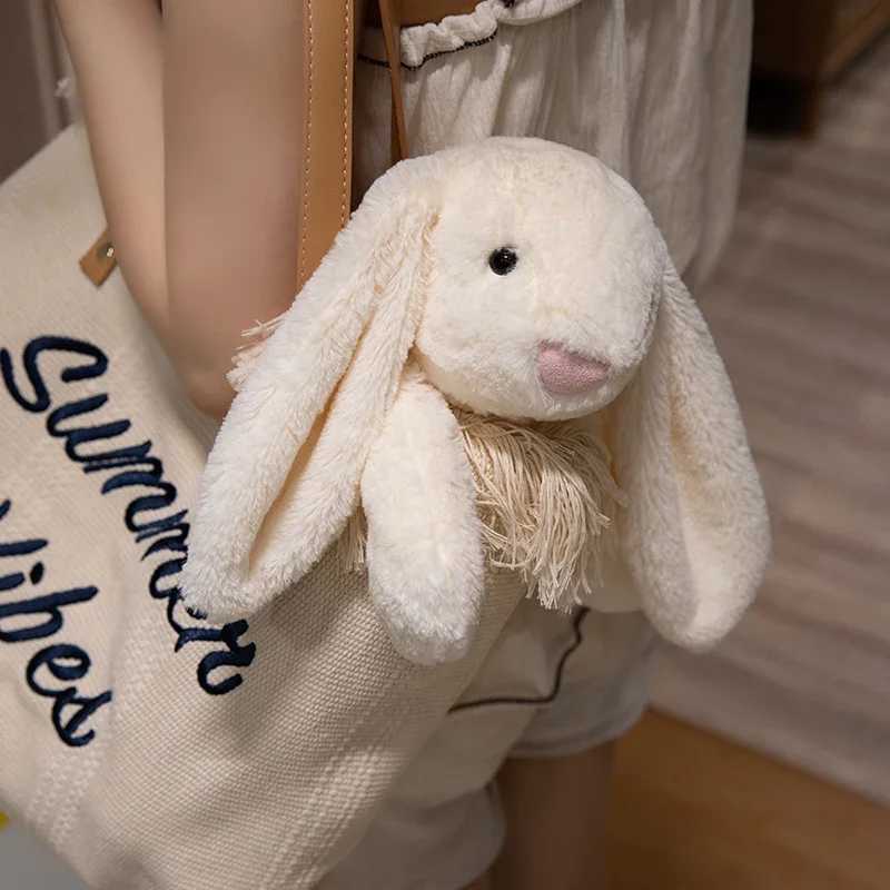 20-45cm Kawaii Long Ears Rabbit Plush Doll Appease Pillow Gray White Brown Healing Rabbit Plushies Toy For Girls Birthday GiftT250214
