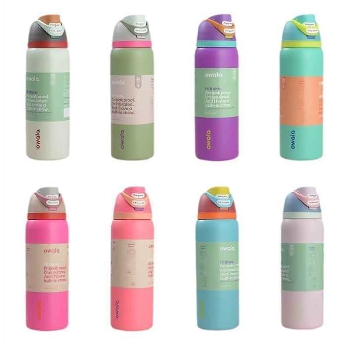 24oz Owala Insulated Sports 304 Stainless Steel Insulation Cup Portable Large Capacity Water Bottles 0403