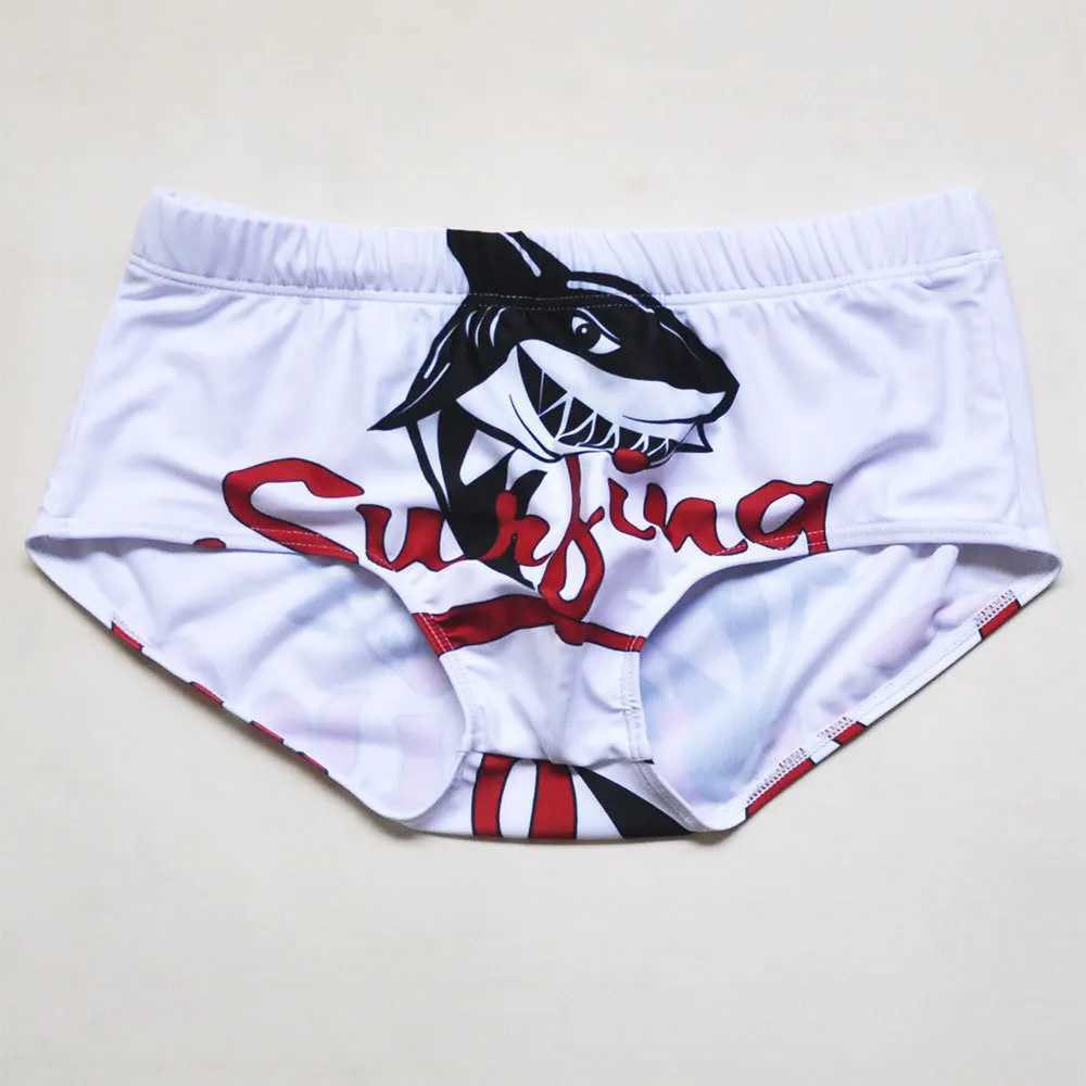 Shark Printing Mens Swimwear 2022 Sexy Summer Swimsuit Briefs Low Waist Bathing Suit Short Sport Swimming Trunks Beach Wear W250214