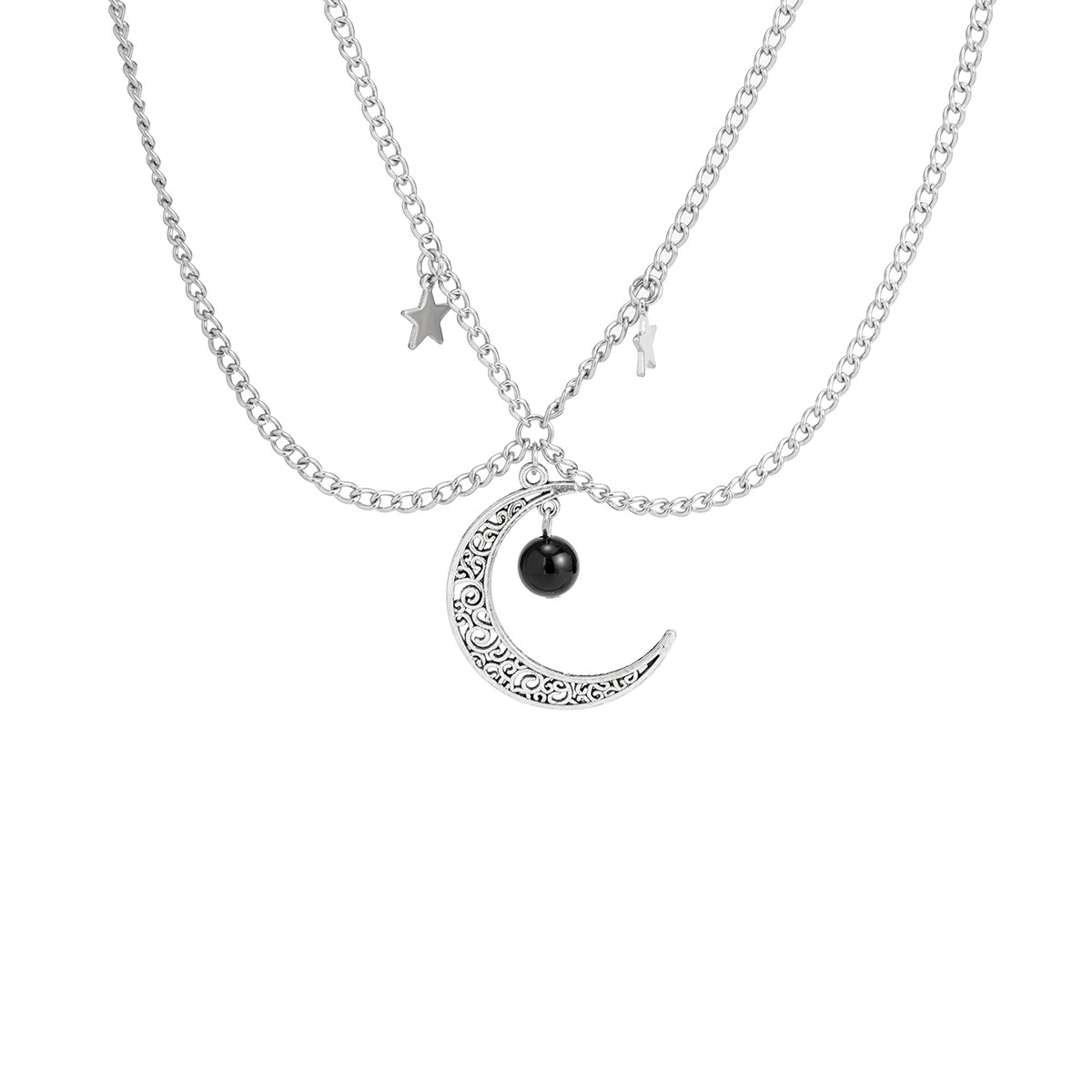 Woman Jewelry personality sweet cool double layered versatile collarbone necklace, simple and cold wind star tassel necklace