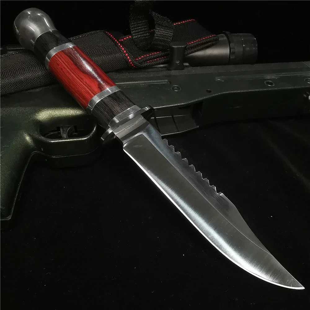 Sharp Sword Stainss Steel Knife Outdoor Cam Hunting Knife with Nylon Knife Cover Carry Around Sharp and Durab W250214