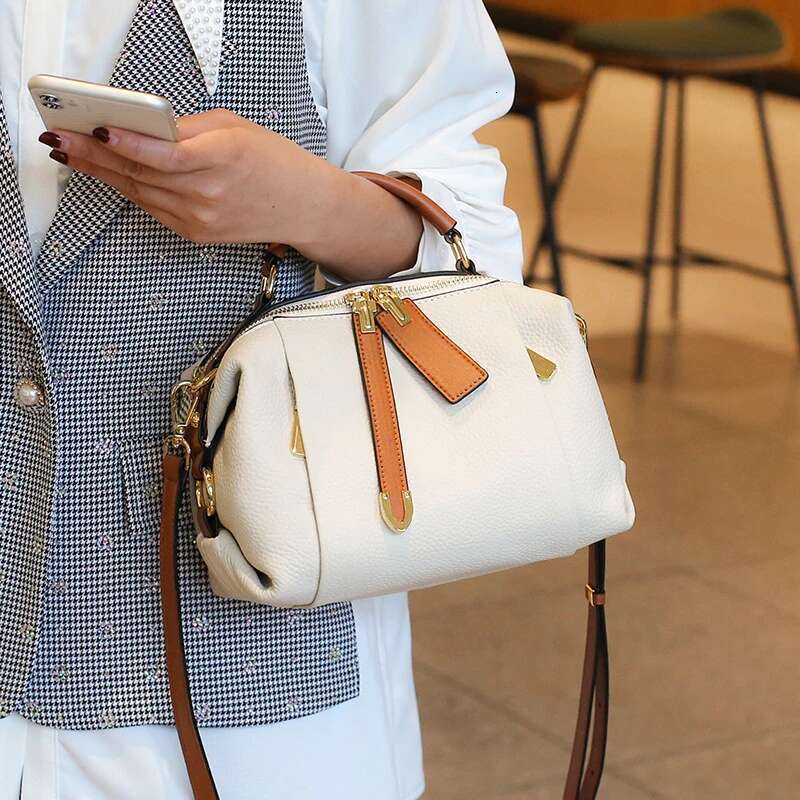 Hifashion Cowhide Genuine Leather Pillow Small Shoulder Crossbody For Women 2024 Trend Designer Tote Ladies Handbags 2 Straps