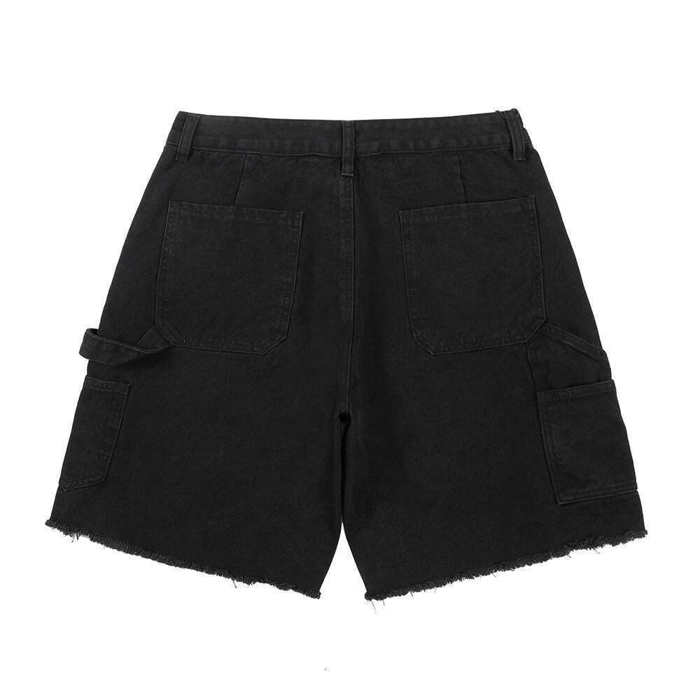 Streetwear New Summer Solid Knee Length Pants Men's Washed Vintage Baggy Casual Cargo Shorts Oversized Haruku Y2k Short